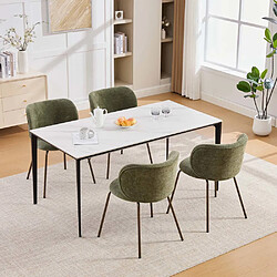 Pugsdrly Chaise de salle à manger moderne en chenille (1 pièce) - pieds en métal
