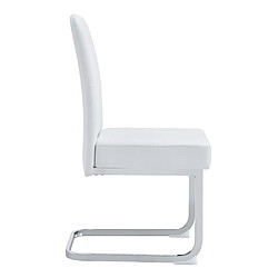Pugsdrly Lot de 2 chaises - Matériau PU - Structure en métal - Blanc pas cher