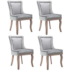 Pugsdrly Chaises de salle à manger - Lot de 4 - Pieds en bois massif