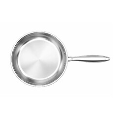 Cheffinger Poêle à Frire 20 cm Compatible Tous Feux Induction en Acier Inoxydable Argent