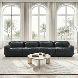 Pugsdrly Canapé modulable 4 places - Mousse haute résilience - Gris