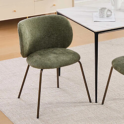 Pugsdrly Chaise de salle à manger moderne en chenille (1 pièce) - pieds en métal