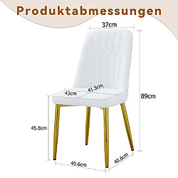 Pugsdrly Chaises - Lot de 2 - Dossier haut - Pieds en méta pas cher