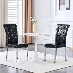 Pugsdrly Lot de 2 chaises de salle à manger rembourrées - Élégant - Noir