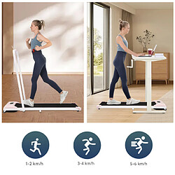 Merax Tapis De Course 2 En 1- Vitesse 1-6 Km/h-facile à Plier-pour La Maison Et Le Bureau-rose