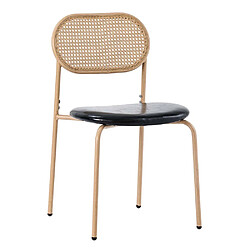 Pugsdrly Lot de 4 chaises de salle à manger - Dossier haut - Cuir PU - Noir