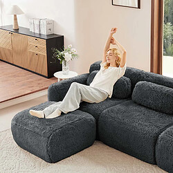 Pugsdrly Canapé modulable 3 places - Aucun assemblage requis - Gris