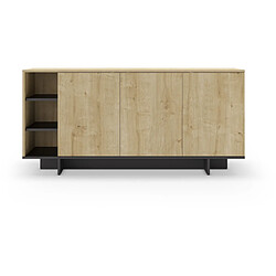 MARCKERIC CEQUOIA - Buffet scandinave chêne et noir pas cher