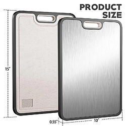 INF Planche à découper en acier inoxydable avec paille de blé