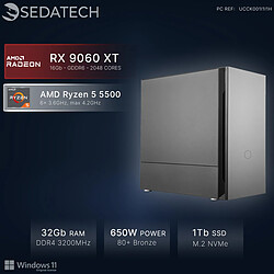 Sedatech PC Gamer, AMD Ryzen 5 5500, RX 9060 XT, 32Go RAM, 1To SSD, Win 11