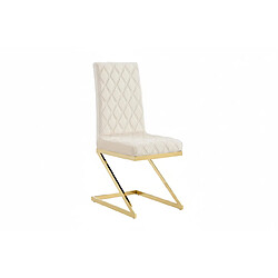 Homy France Lot de 6 chaises velours beige pieds métal 108 cm - COCOMAT