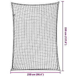 vidaXL Filet pour remorque avec corde élastique noir 3,5x2,5 m PP pas cher