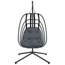 Acheter vidaXL Fauteuil suspendu en forme d'œuf avec support en acier anthracite