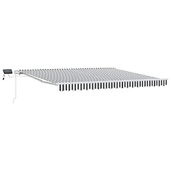 vidaXL Auvent manuel rétractable avec LED anthracite blanc 400x300 cm