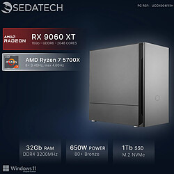 Sedatech PC Gamer, AMD Ryzen 7 5700X, RX 9060 XT, 32Go RAM, 1To SSD, Win 11