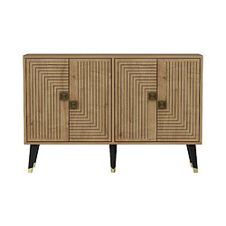 Avis Mes Buffet 4 portes 120x30x80 cm décor chêne et noir
