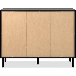 Buffet - MONZA 01B - Noir / Chene artisan - 2 portes - 4 tiroirs - 118 x 90 x 40 cm pas cher