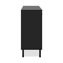 Mes Buffet 3 portes 4 tiroirs 159,7x40x90,1 cm noir et naturel - MONS pas cher