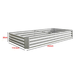 Avis modfu Carré potager surélevé en métal galvanisé 232 x 113,5 x 30 cm argent