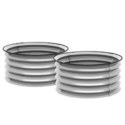 Acheter modfu Lot de 2 bacs potagers surélevés en métal argenté 60 x 30 cm