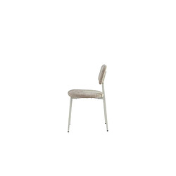 Acheter Homy France Lot 4 chaises salle à manger tissu taupe pieds métal blanc 44x43x80 cm AZRA