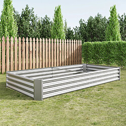 modfu Carré potager surélevé en métal galvanisé 232 x 113,5 x 30 cm argent pas cher