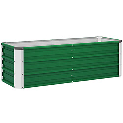 modfu Bac potager surélevé en acier vert 125 x 47 x 40 cm avec fond ouvert
