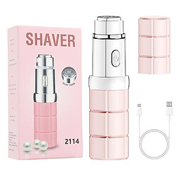 INF Épilateur Visage Femme, Rasoir Électrique Indolore, Rechargeable USB, Design Rouge à Lèvre