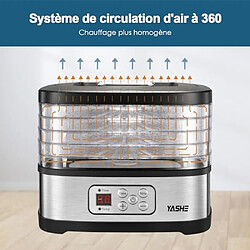 Acheter YASHE Déshydrateur, 5 plateaux, minuteur 72 h, 240 W