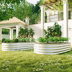 modfu Lot de 2 carrés potagers surélevés en acier galvanisé 182,9 x 91,5 x 30,5 cm argent