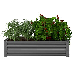 Acheter modfu Carré potager en acier galvanisé gris clair 120 x 120 x 30 cm