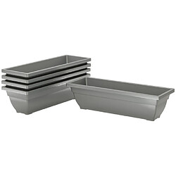 Acheter modfu Lot de 5 jardinières empilables en plastique gris 59 x 21 x 16 cm