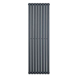 Monstershop Radiateur Ovale à 1 Panneau 1600 x 480 mm en Acier Gris Anthracite Horizontale