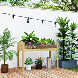 modfu Carré potager surélevé en bois avec panneaux acryliques 110 x 50 x 80 cm naturel