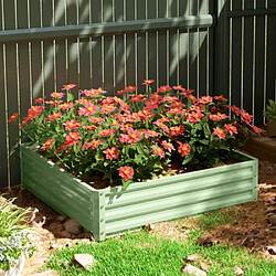 Acheter modfu Carré potager en acier galvanisé vert 120 x 120 x 30 cm