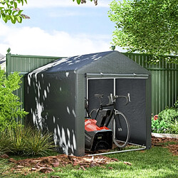 modfu Abri de rangement extérieur acier et bâche PE gris foncé 160 x 218 x 172 cm