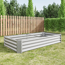 modfu Carré potager surélevé en métal galvanisé 180 x 91 x 30 cm argent pas cher