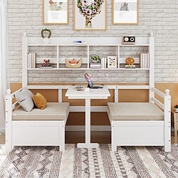 Pugsdrly Canapé-lit multifonctionnel - Bois massif - Blanc - Convertible