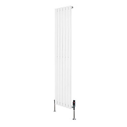 Monstershop Radiateur Ovale 1 Panneau & Vannes 1600 x 360 mm en Acier Blanc Horizontale
