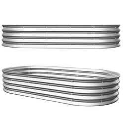 modfu Lot de 2 carrés potagers surélevés en acier galvanisé 182,9 x 91,5 x 30,5 cm argent