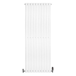 Monstershop Radiateur Ovale 1 Panneau & Vannes 1600 x 600 mm en Acier Blanc Horizontale