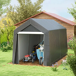 modfu Tente de rangement 210 x 360 x 235 cm en acier gris foncé, porte zippée, protection UV