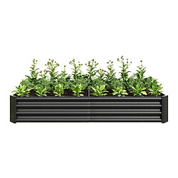 Acheter modfu Carré potager surélevé en métal noir 180x91x30 cm, bac de jardin ouvert en acier galvanisé