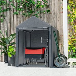 modfu Abri de rangement extérieur en acier avec bâche PE gris foncé 120 x 179 x 165 cm