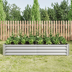 modfu Carré potager surélevé en métal galvanisé 180 x 91 x 30 cm argent