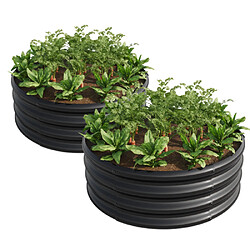 Acheter modfu Carré potager surélevé en acier galvanisé noir 61 x 61 x 30 cm