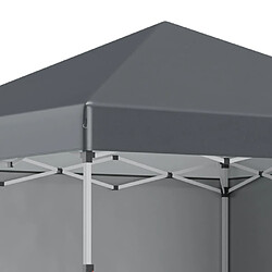 modfu Tonnelle pliante 3x3 m avec 2 parois, hauteur réglable, acier gris foncé