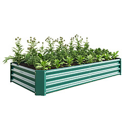 modfu Carré potager surélevé en métal vert 180 x 91 x 30 cm sans fond