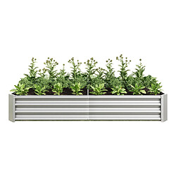 Acheter modfu Carré potager surélevé en métal galvanisé 180 x 91 x 30 cm argent