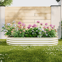 modfu Carré potager surélevé en métal galvanisé 243,8 x 122 x 30,5 cm argent